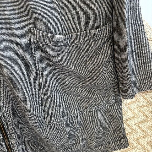 Eileen Fisher Cozy Hemp & Organic Cotton Microstripe Full Zip Jacket - Picture 2 of 5